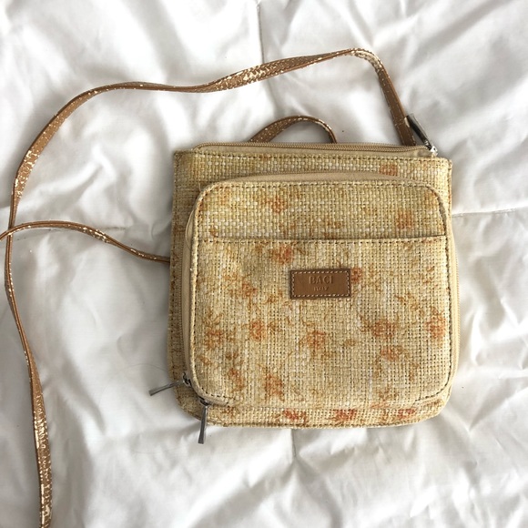 Baci Italy Straw Vintage Crossbody Floral Mini Satchel Bag - Picture 4 of 5